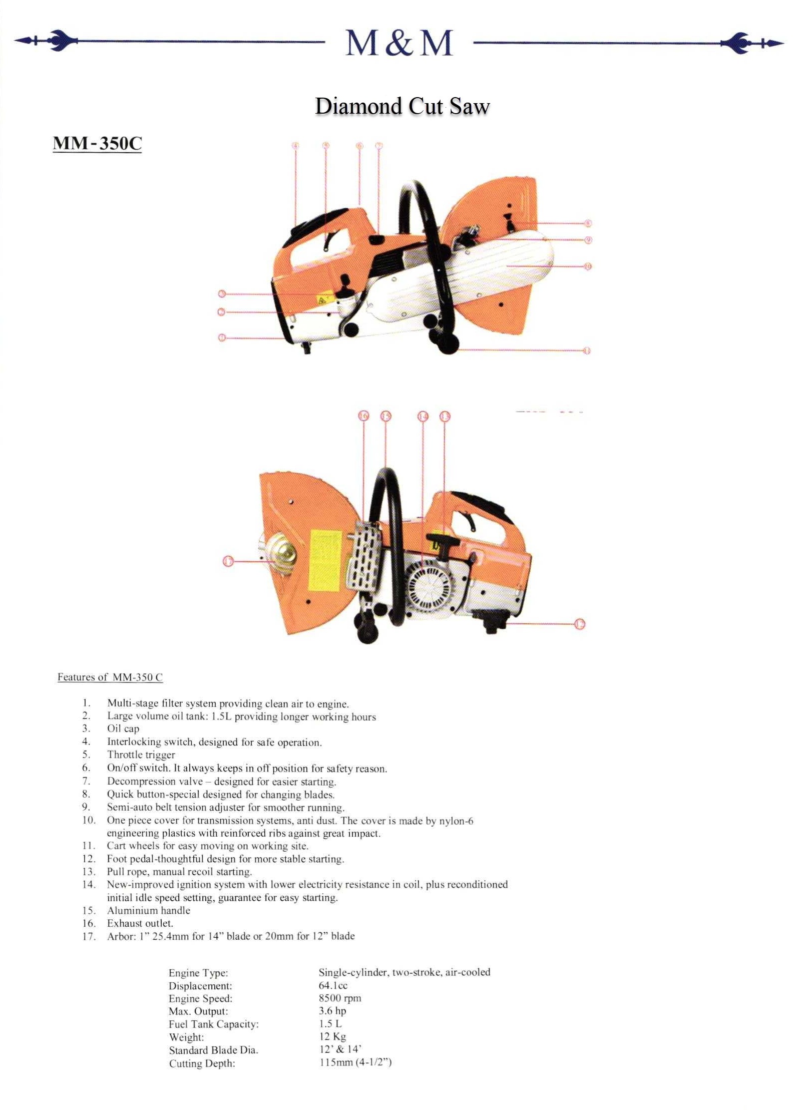 Diamond cut saw MM engineering